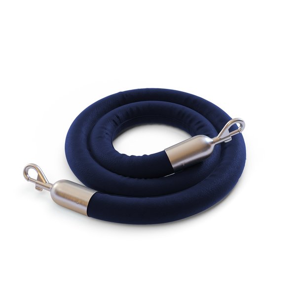 Montour Line Naugahyde Rope Dark Blue With SatinStainless Snap Ends 8ft.Cotton Core HDNH510Rope-80-DB-SE-SS